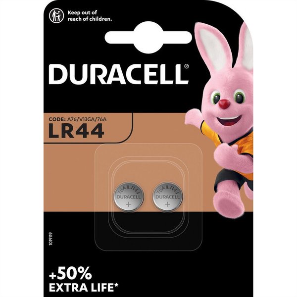 DURACELL Knopfzelle LR44, 2er Pack