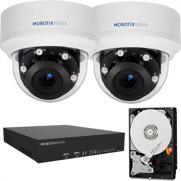 MOBOTIX Komplett-Set 1 MOVE Dome Kamera 2MP + NVR + 2TB Hard Disk