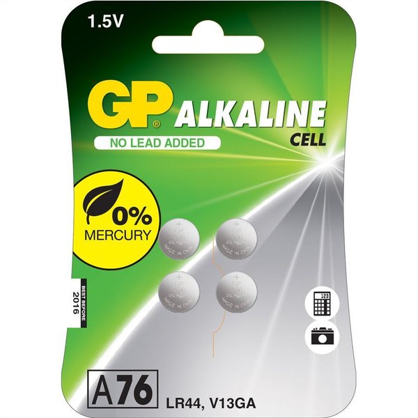 GP Batteries Knopfzelle Alkaline Knopfzelle 76A, 4 Stk. (V13GA / L1154)